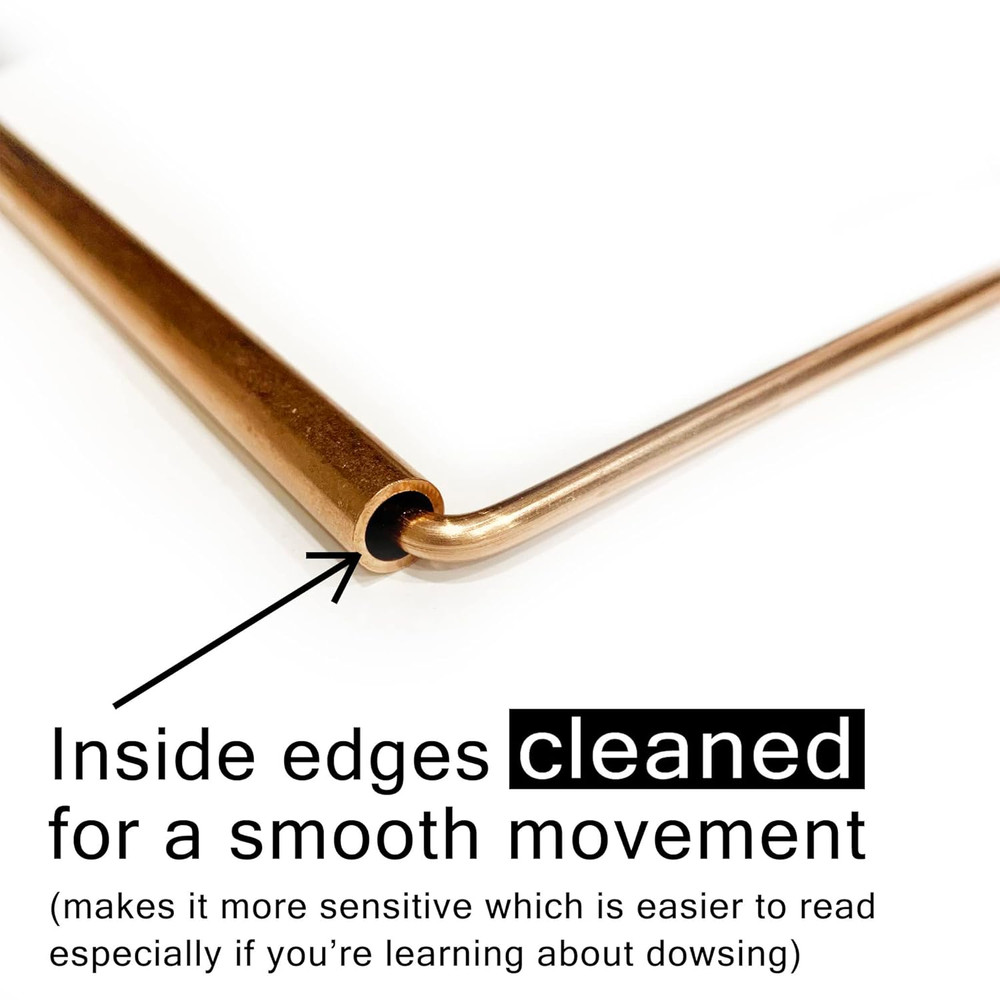 99.9% Copper Dowsing Rod - 2PCS Divining Rods with Bag - Detect Gold, Water, Gho