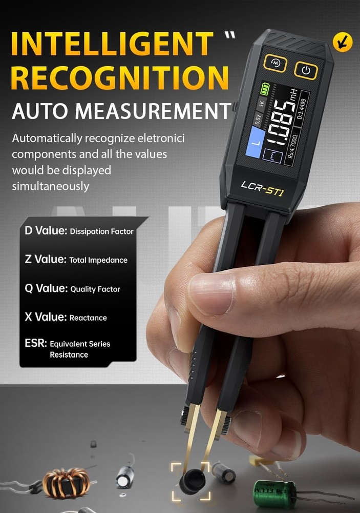 FNRSI Mini Smart LCR Meter - Precision Measurement Tool for Electronics