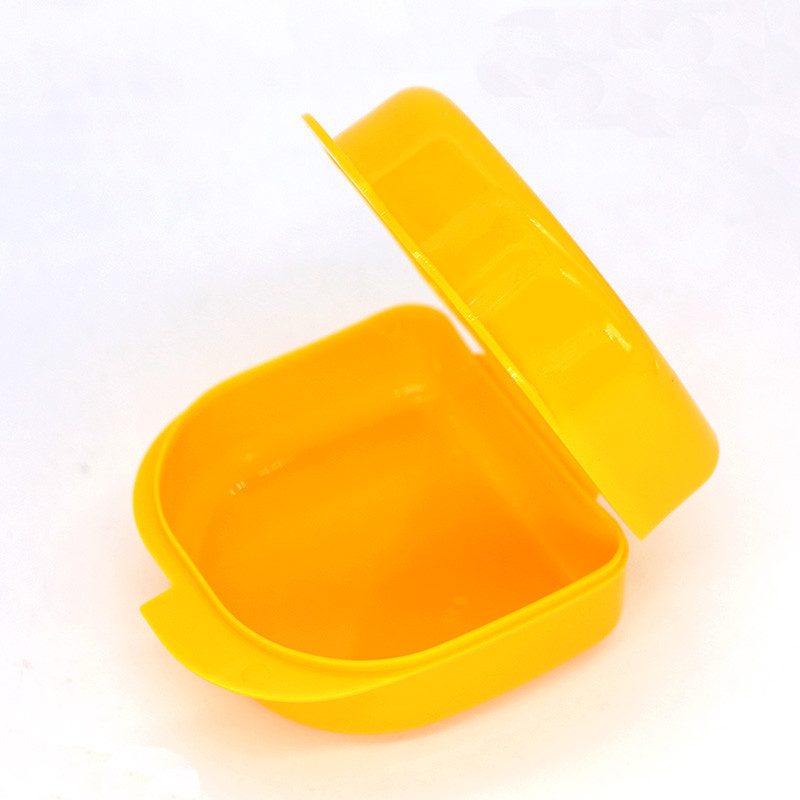 Orange Retainer Case - Protective Storage for Mouthguards Dentures Aligners