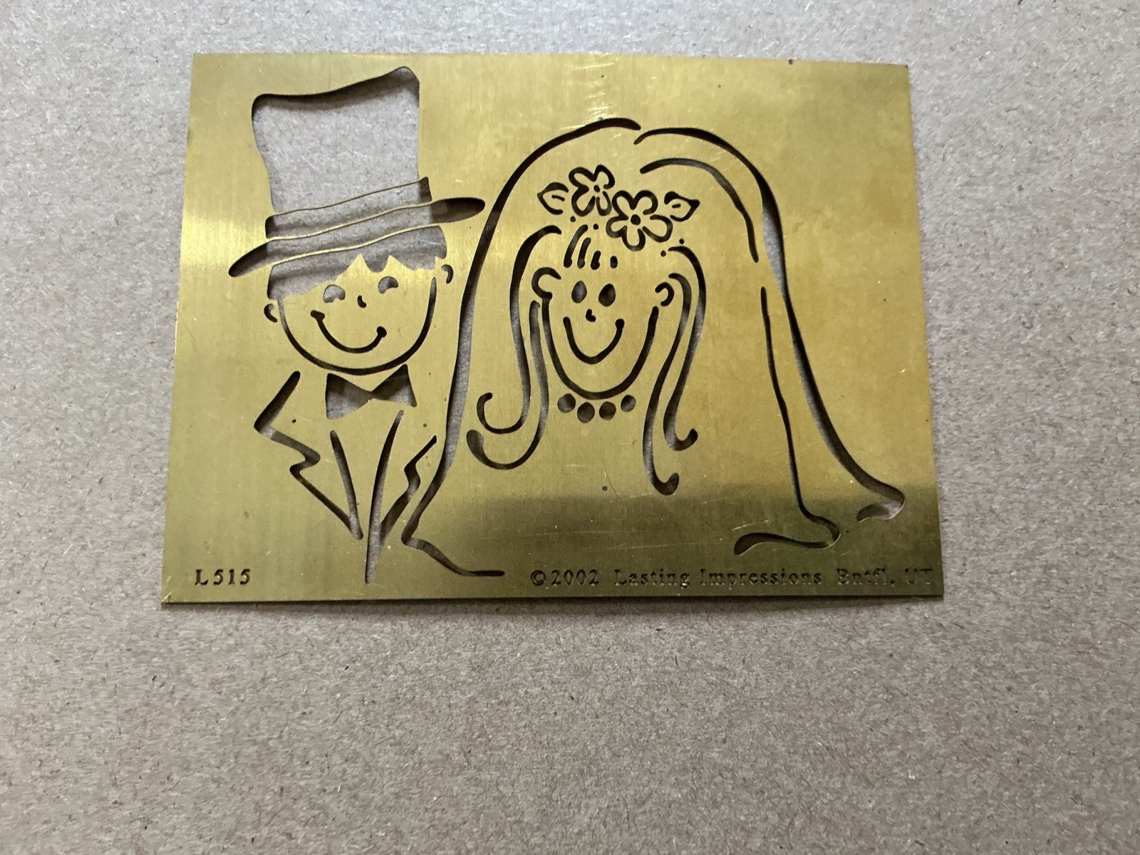 Vintage Scrapbook Light Box 8 Brass Stencils Tool-Wedding Baby Alphabet & More