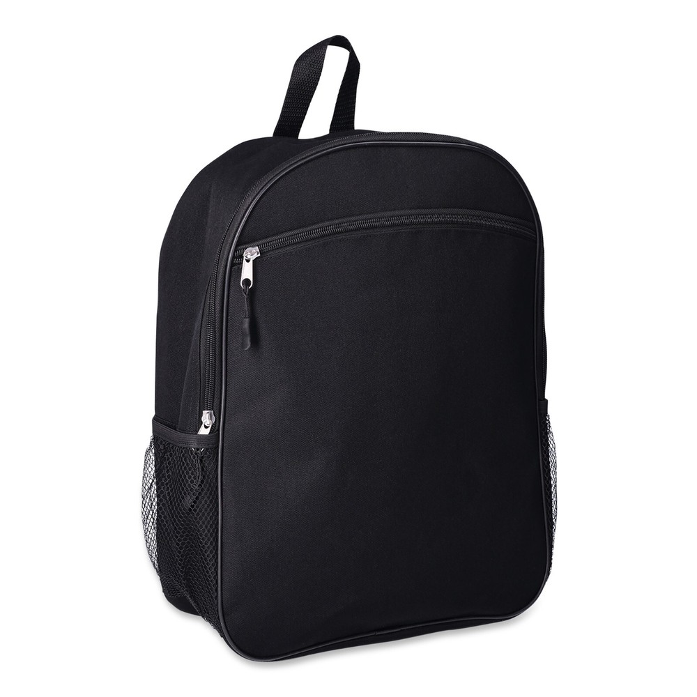 Wonder Nation Unisex 16" Backpack - Solid Black Kids School Back Pack