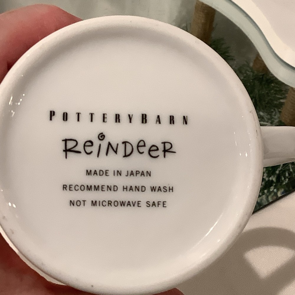 Pottery Barn Blitzen Reindeer 4” Mug