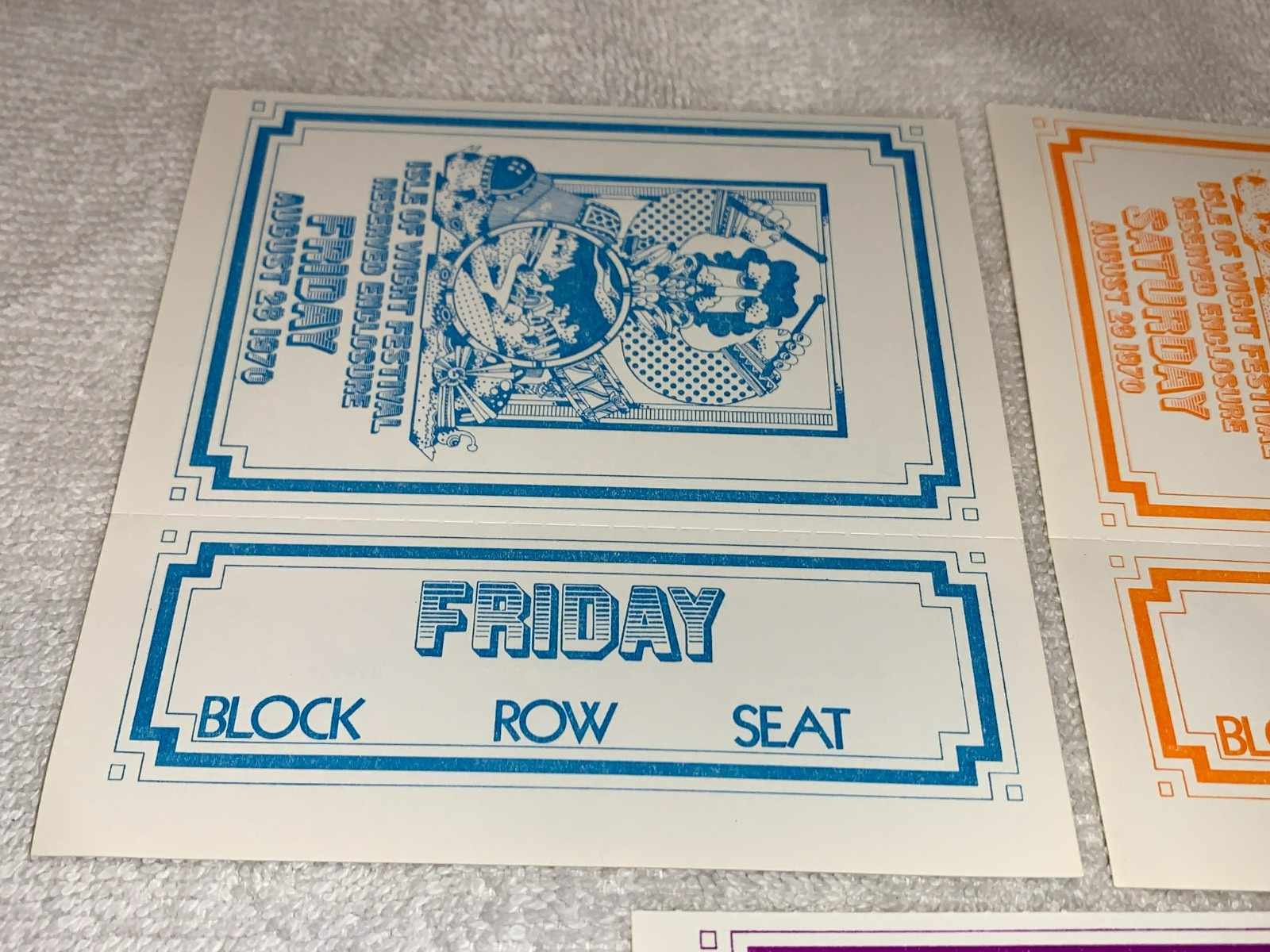 JIMI HENDRIX THE DOORS THE WHO 3 Isle Of Wight 1970 Festival Concert Tickets U.K