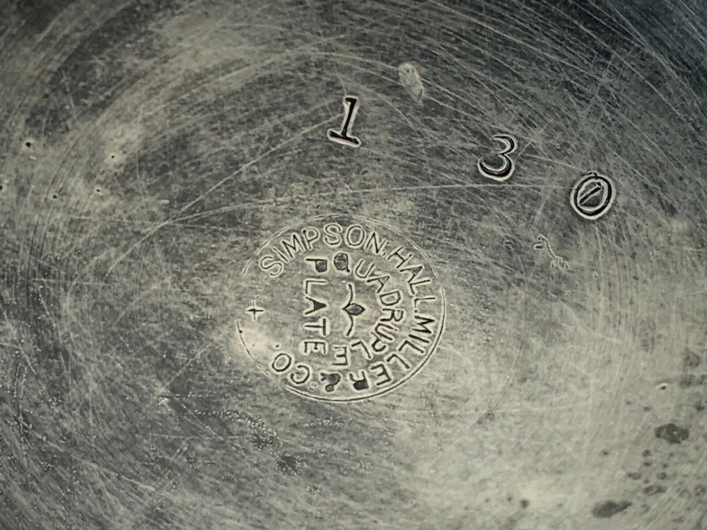 Victorian Syrup Pitcher Simpson Hall Miller Quadruple Plate Silverplate Beaded