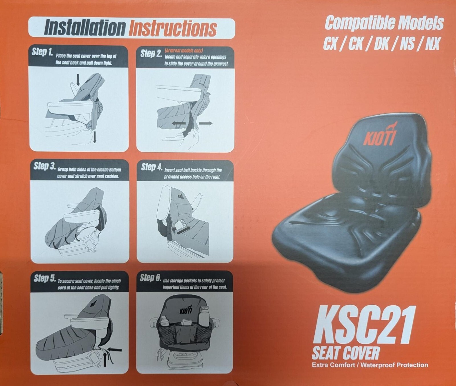 Kioti KSC21 Genuine OEM Seat Cover for CX CK DK NS NX Tractors