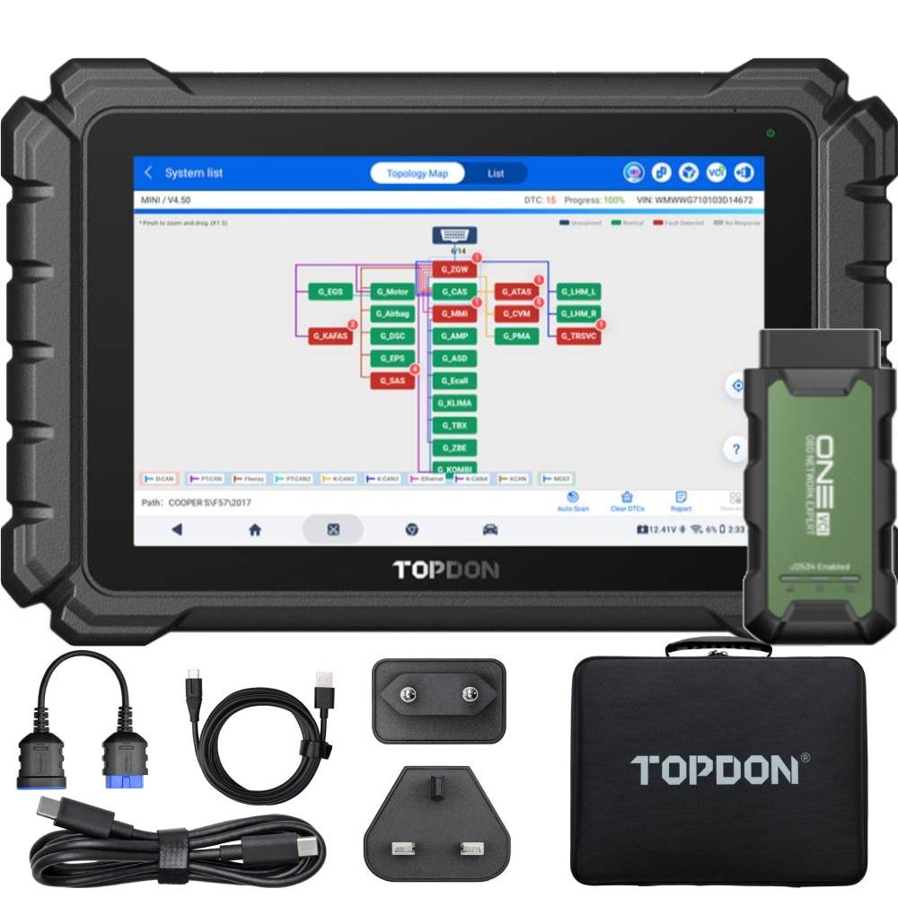 TOPDON ONE Lite 10.1" Bidirectional Diagnostic Scan Tool with ECU Coding