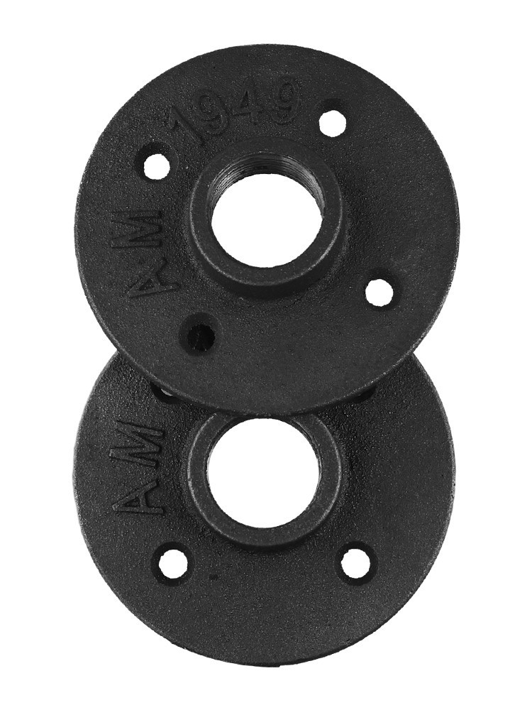 3/4 Black Painted Floor Flange with Threaded H 2 Pack Strong Connection