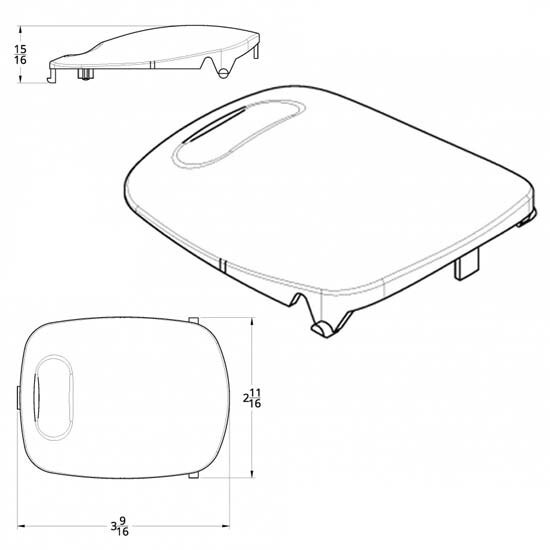 United Pacific 37055 - Rectangular Red Dome Light Lens For Peterbilt