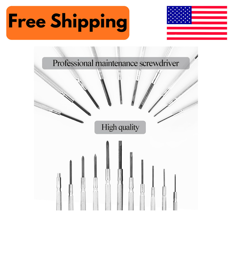 11pc Small Precision Screwdriver Set Mini 6 Sizes Flat Philips for Watch Glasses