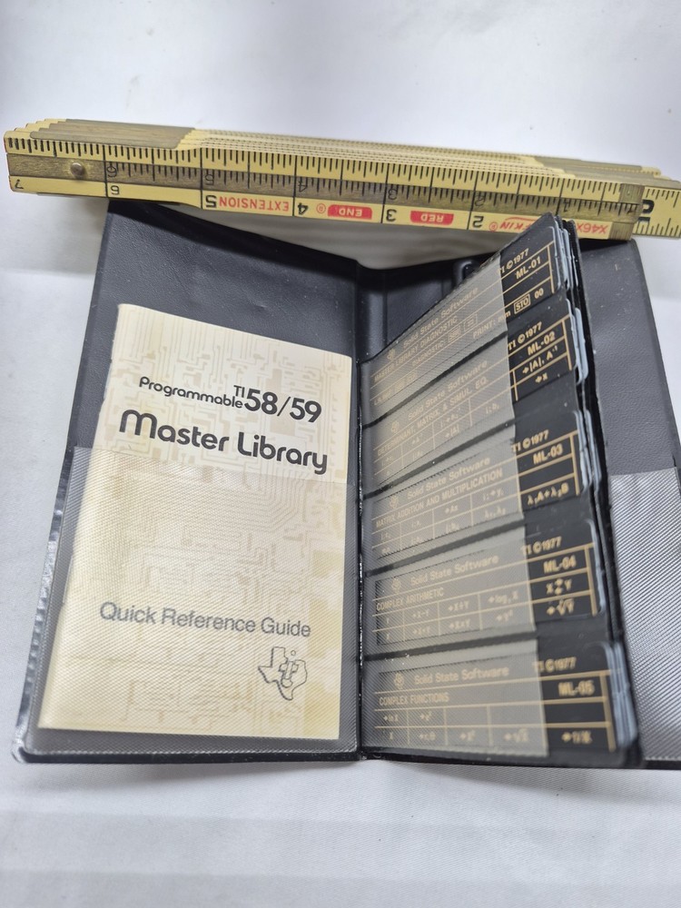 Texas Instruments TI-58 TI-59 Master Library Module Cards Case Guide Vintage