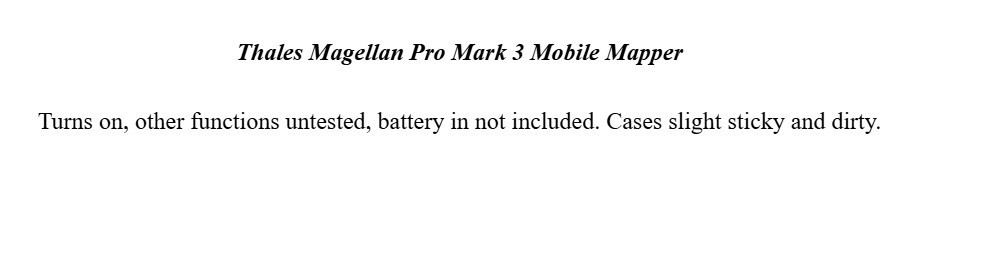 Thales Magellan Pro Mark 3 Mobile Mapper