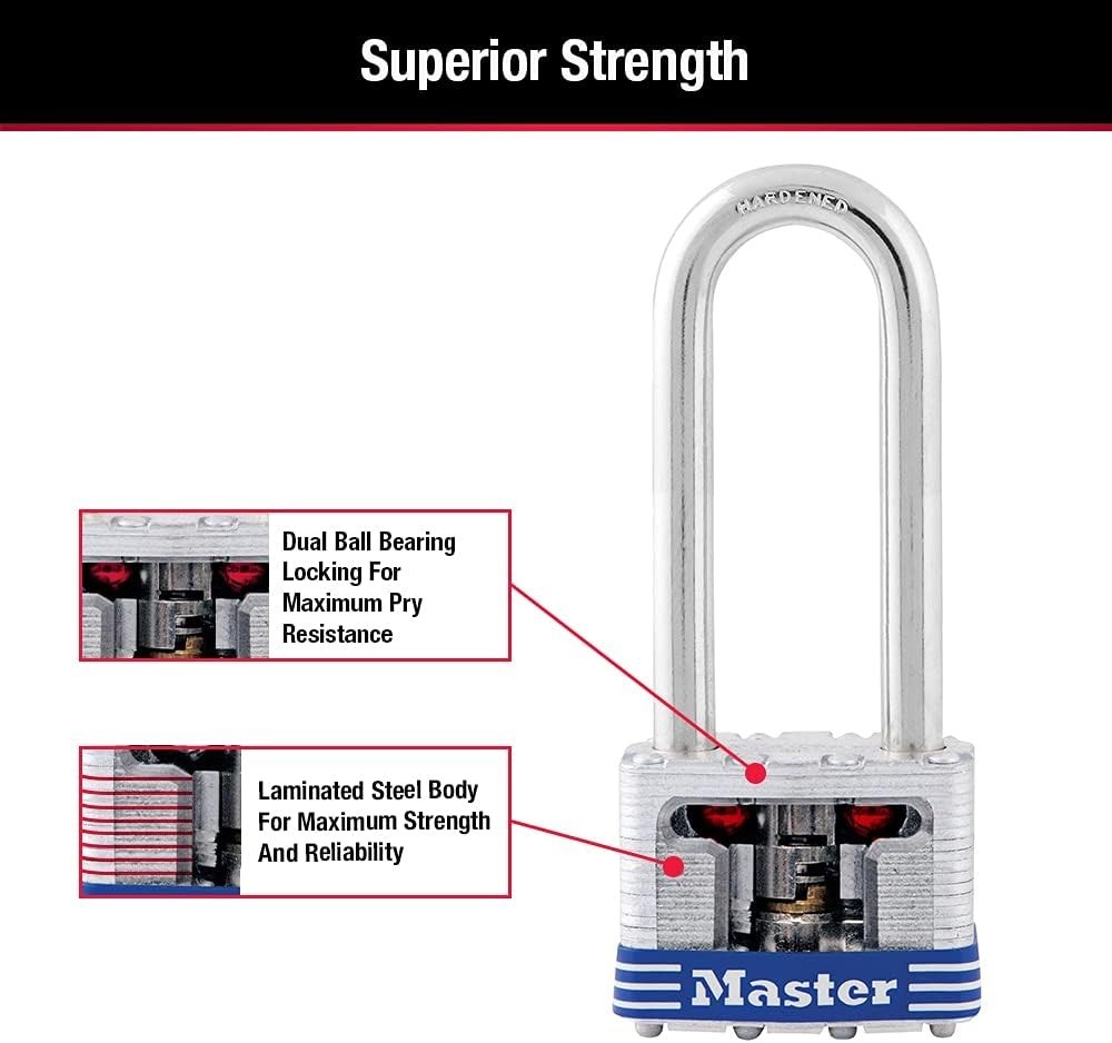 Master Lock 3DLH Outdoor Padlock with Key, 1 Pack