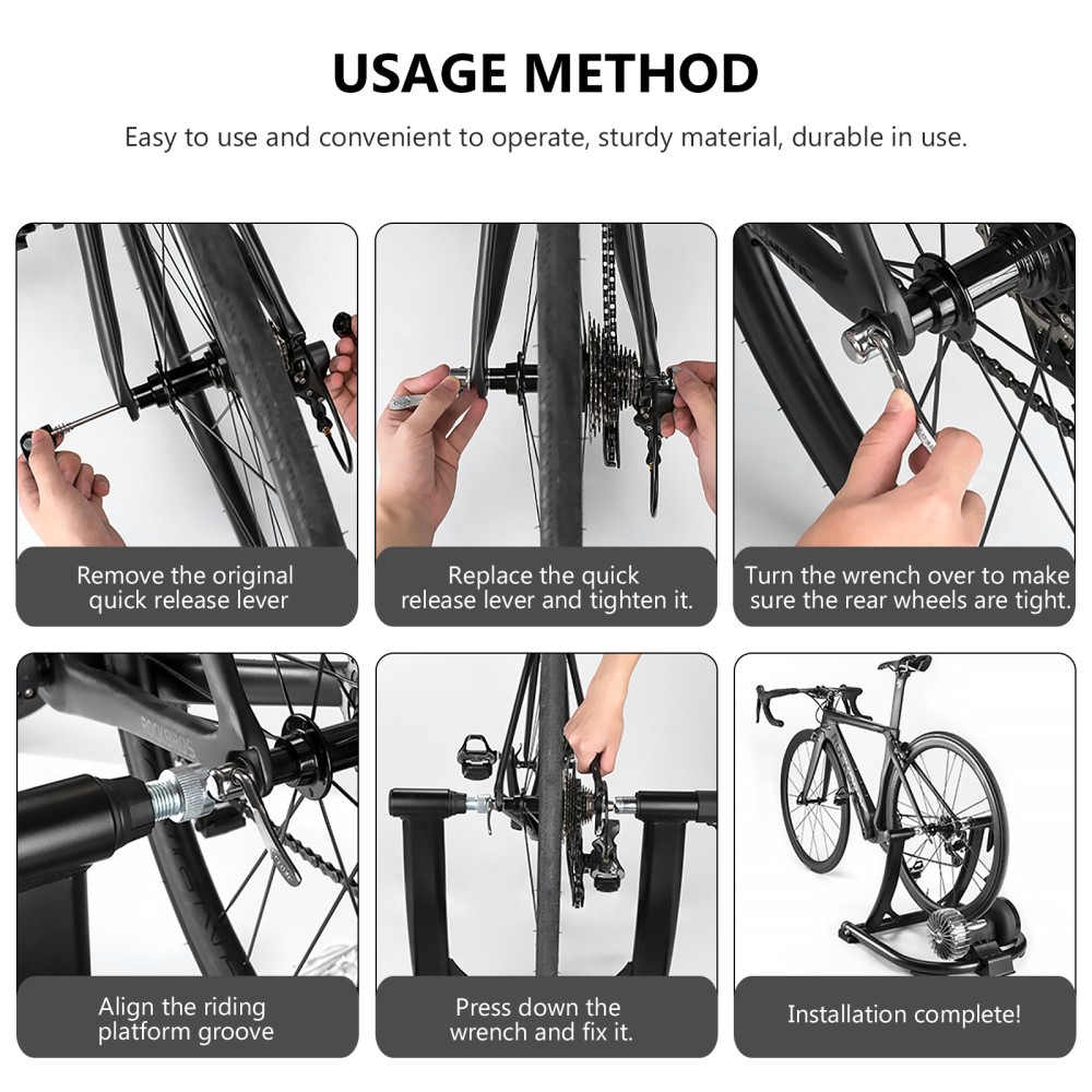 2 PCS Bikes Trainer Front Wheel Block Quick Release Skewer Rear for