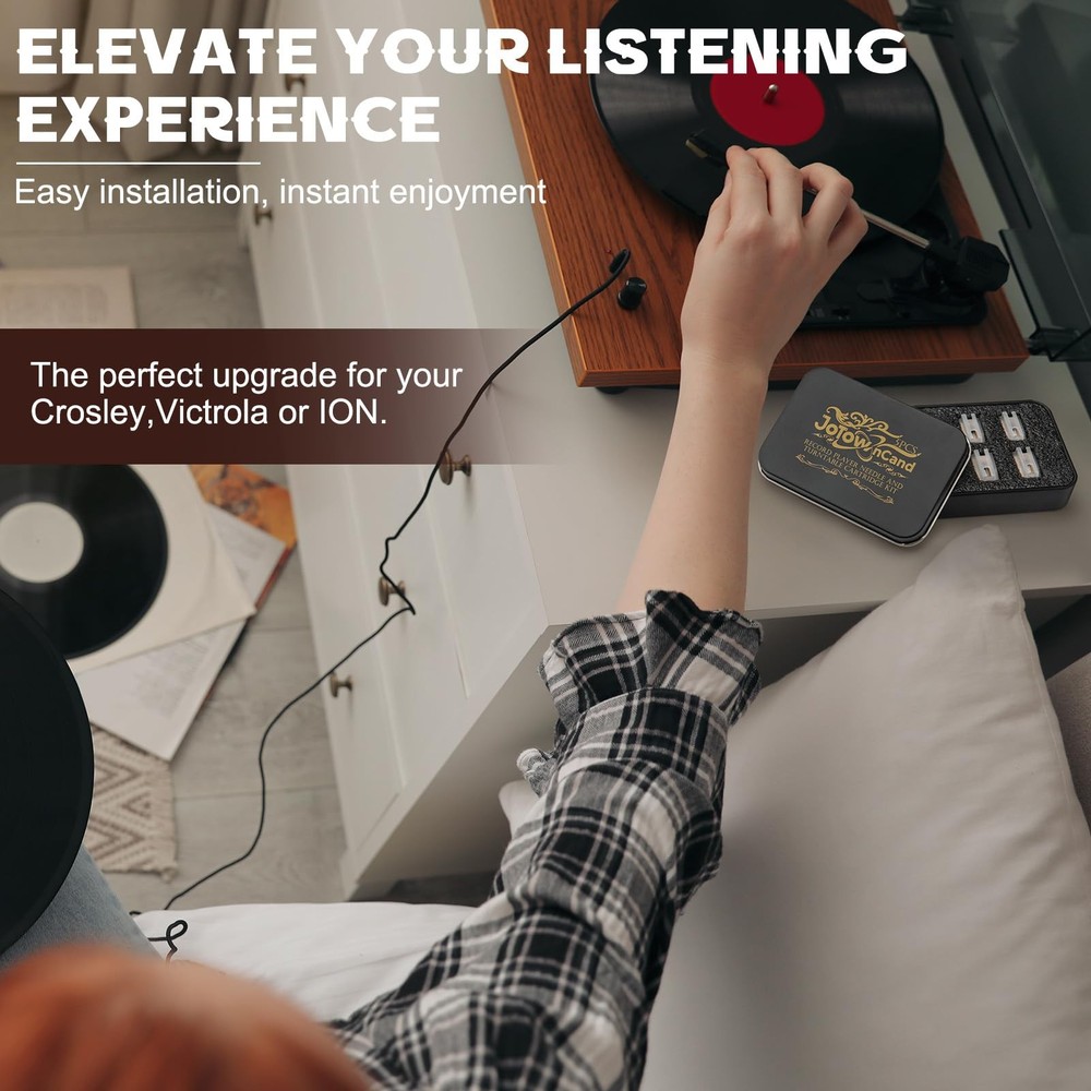 Upgrade Ruby Elliptical Diamond Tip Record Player Needle 5-Pack Stylus Kit Pro