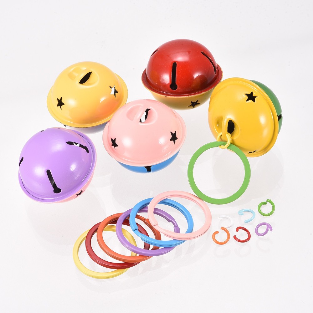Split Keychain Rings 30mm 1.2 inch Round Flat Key Holder Green 8Pcs
