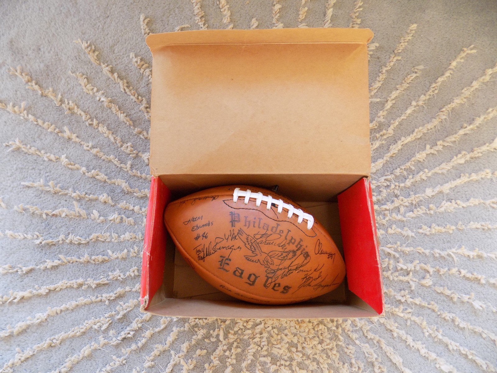 Philadelphia Eagles NFC Champions 1980 Team Issued Signed Wilson Football