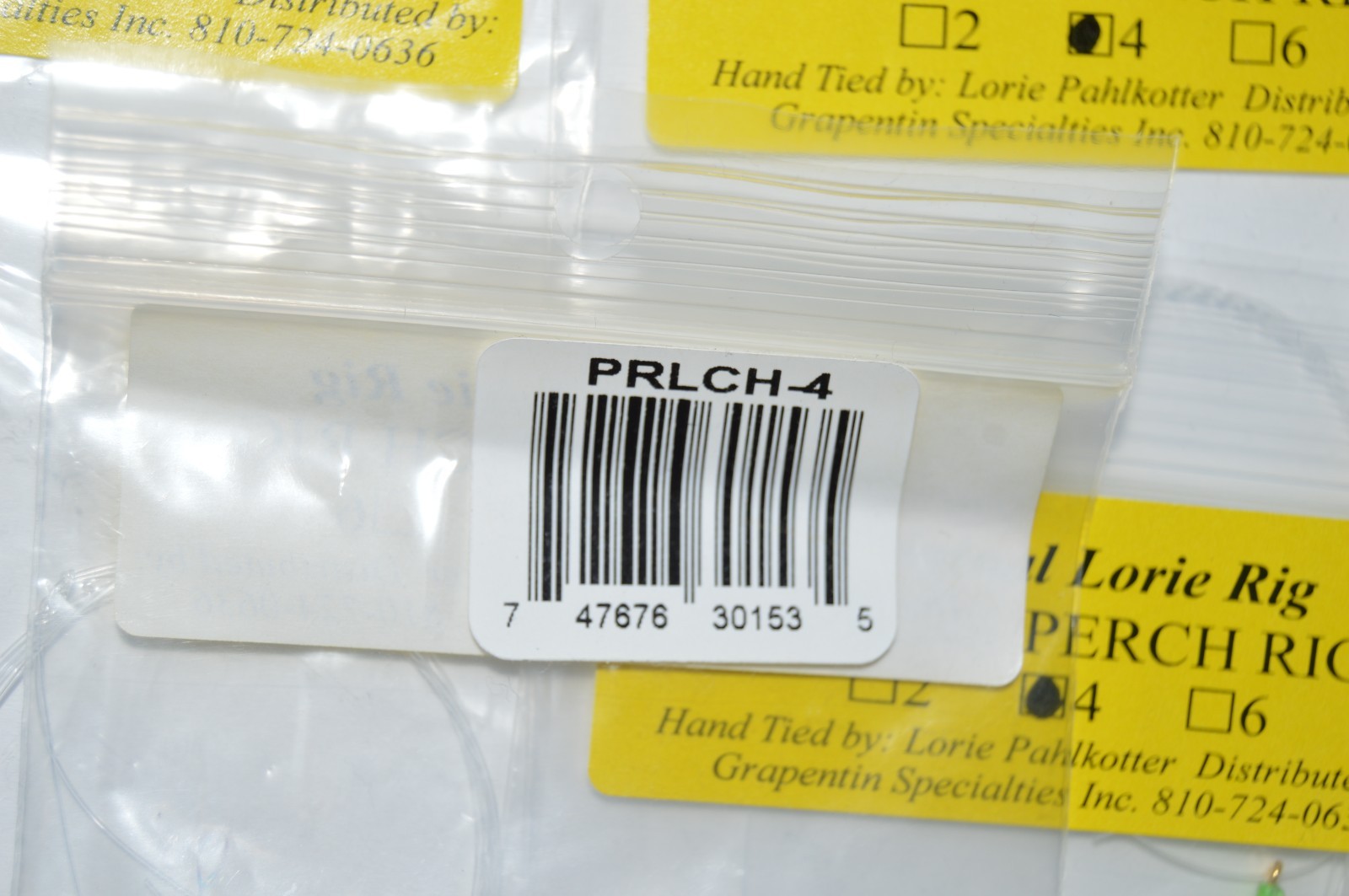 6 packs Lorie's Handmade 2-Hook Perch Rigs double hook rig #4 chartreuse