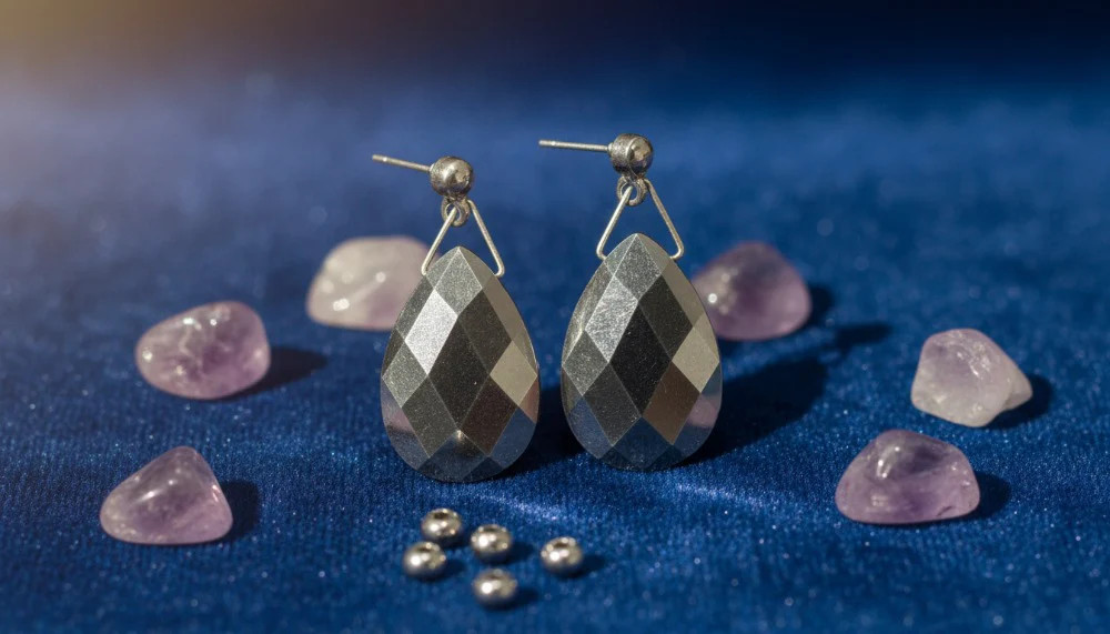 Silver Prism Gem Earrings