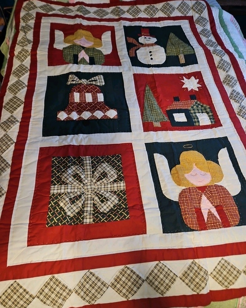 Christmas Handmade Patchwork Throw 50"X60" New