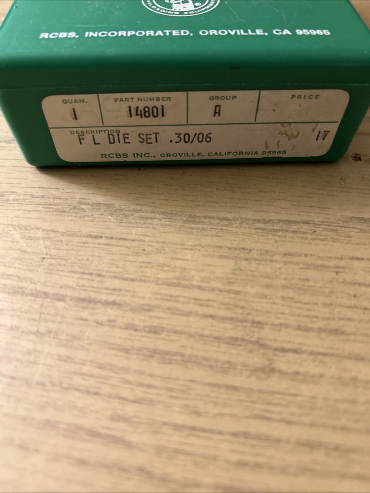 RCBS PRECISIONEERED FL RELOADING DIE SET .30 / 06 GROUP A 14801