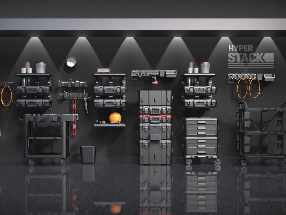 Hyper Tough Hyper Stack 32-Inch Wall Storage System, 6-Piece Set