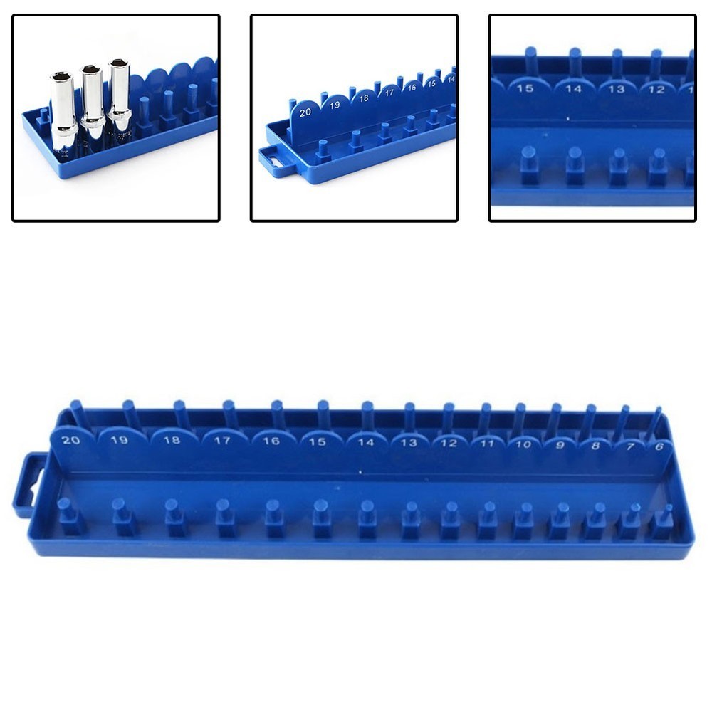 Socket Storage Organizer For Garage Workshop Metric Socket Tray Rack Holder