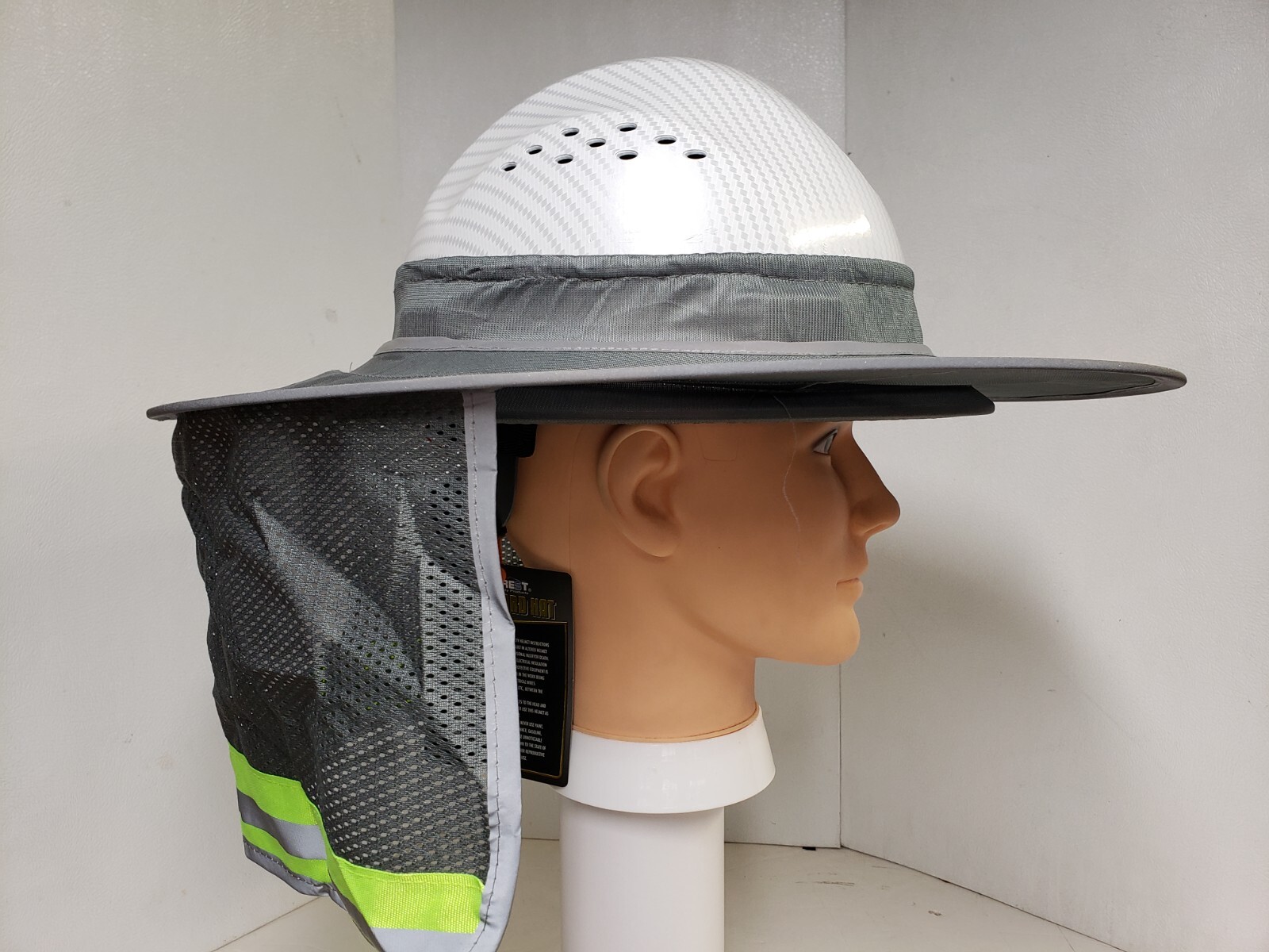 FX SAFETY HARD HAT NECK SHIELD HELMET SUN SHADE HI VIS REFLECTIVE STRIPE