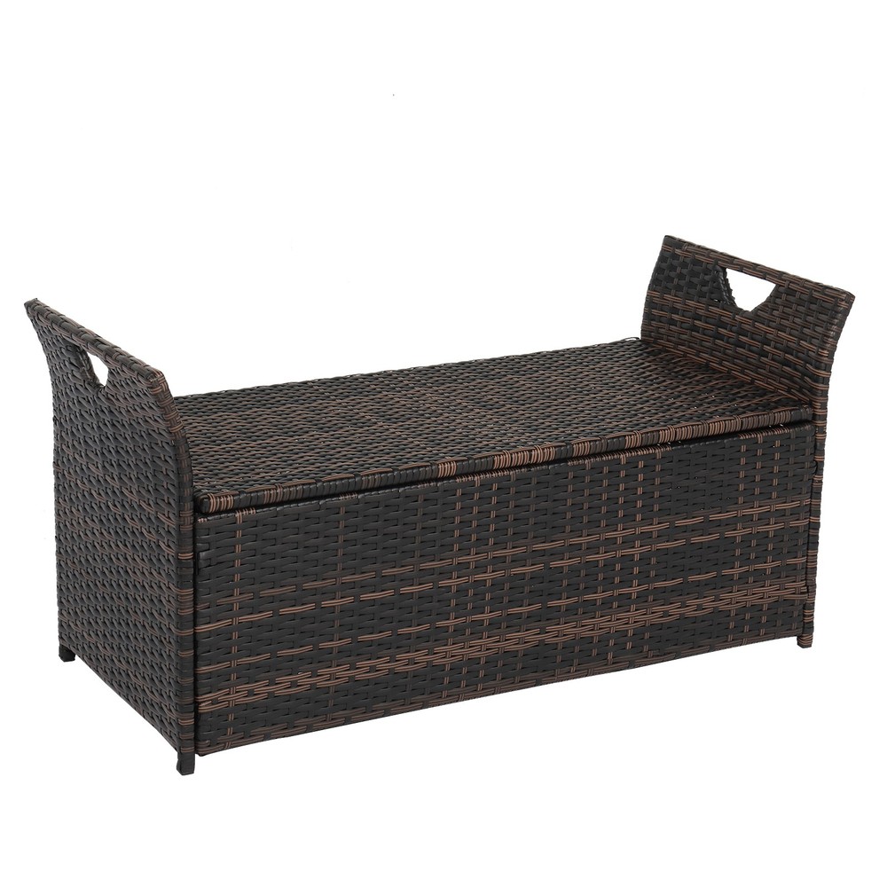 106*52*46cm Iron Frame Can Accommodate Brown Gradient Footstool Rattan Locker