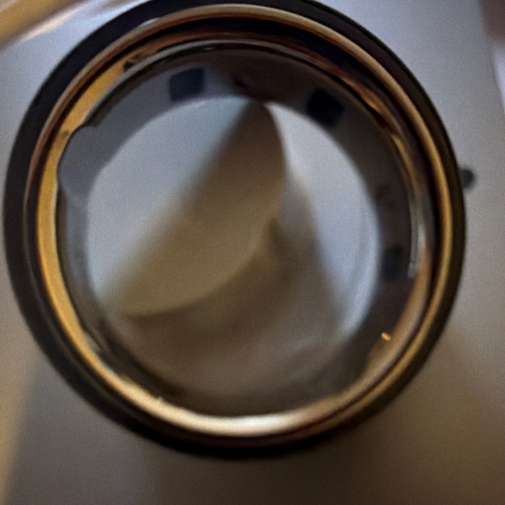 Oura Ring Activity Tracker Size 9 Black Silver Finger Wearable