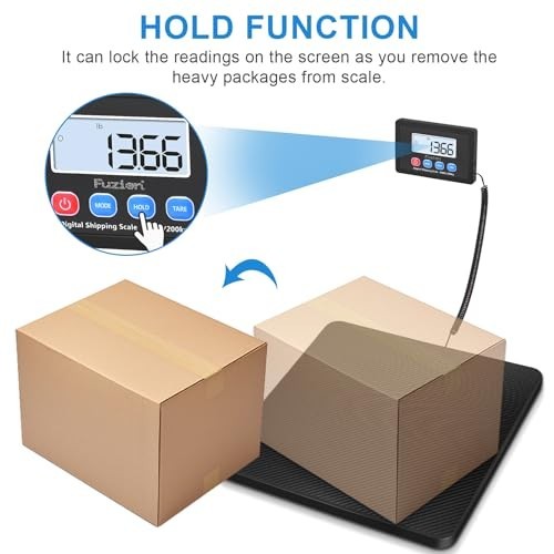 High Accuracy 440LB Digital Shipping Scale - Tare Function, Battery & AC Adapter