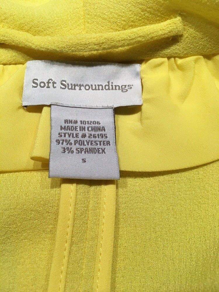 Soft Surroundings Jacket S Unconstructed Bright Yellow EUC