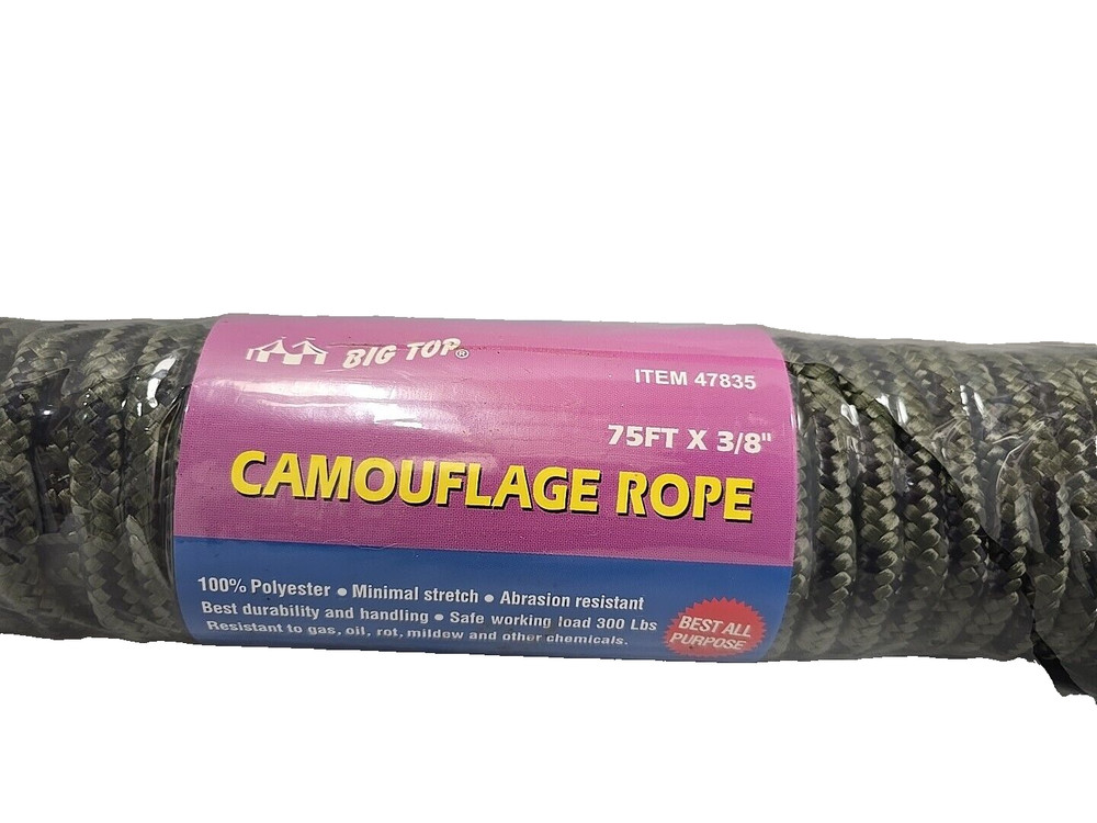Big Top Camouflage Rope 75ftx3/8"