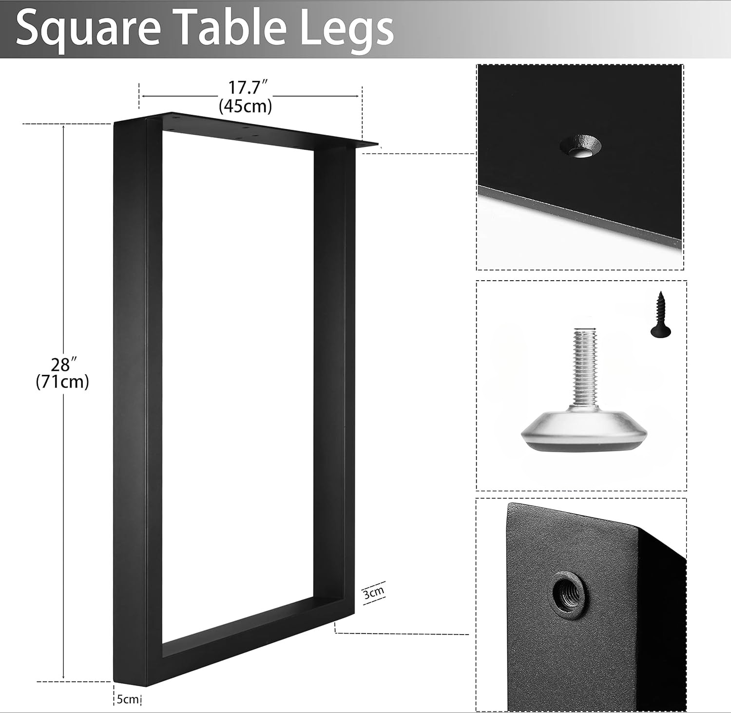 28” DIY Furniture Legs Dining Coffee Table Computer Desk Workbench Meeting Room