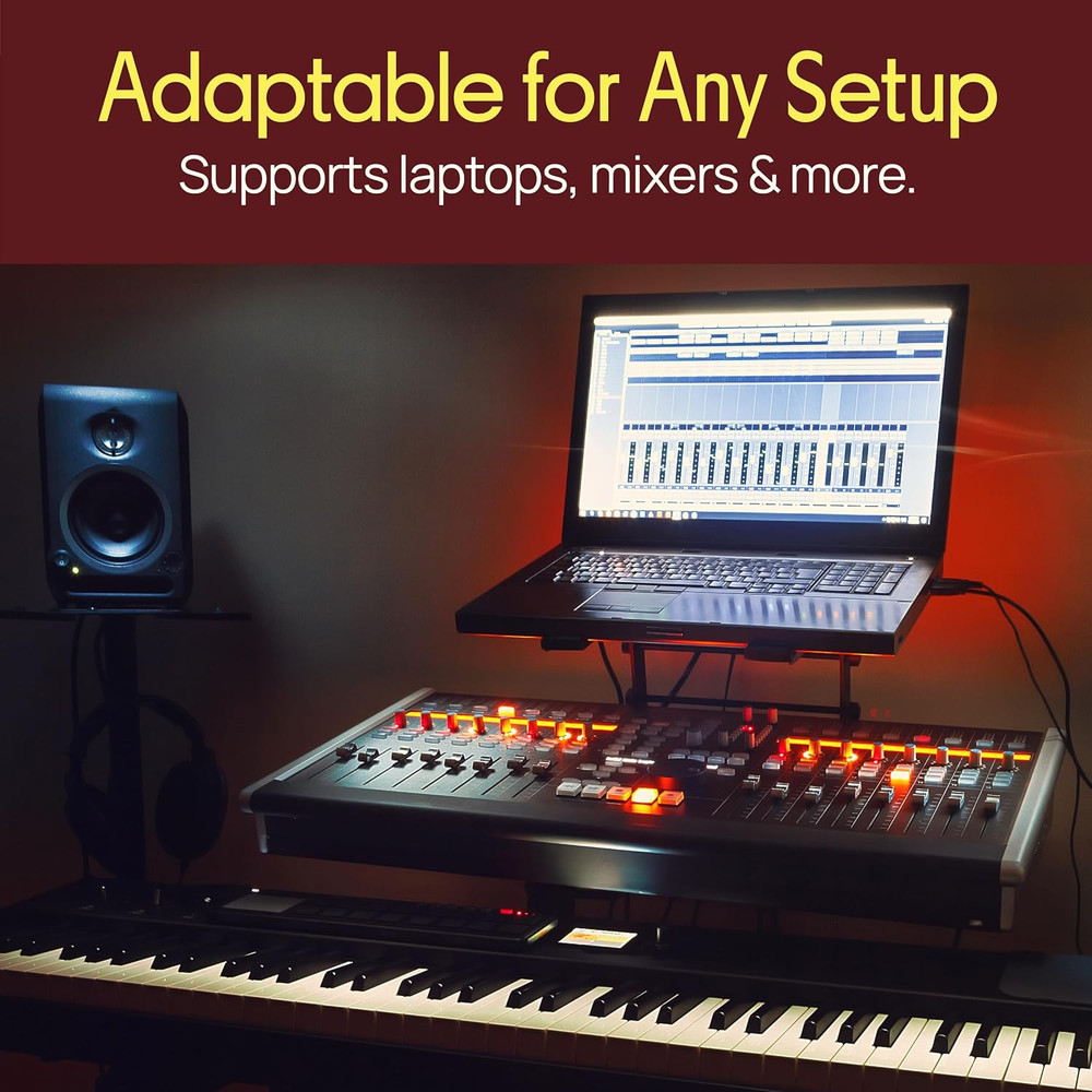 Portable Dual Laptop Stand - Standing Table with Adjustable Height, Ergonomic De