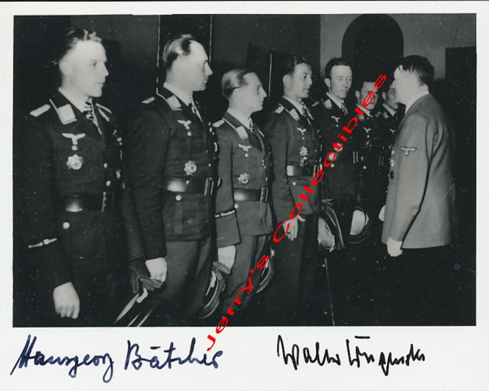 Hansgeorg Batcher-Walter Krupinski double signed award photo. Luftwaffe Aces.