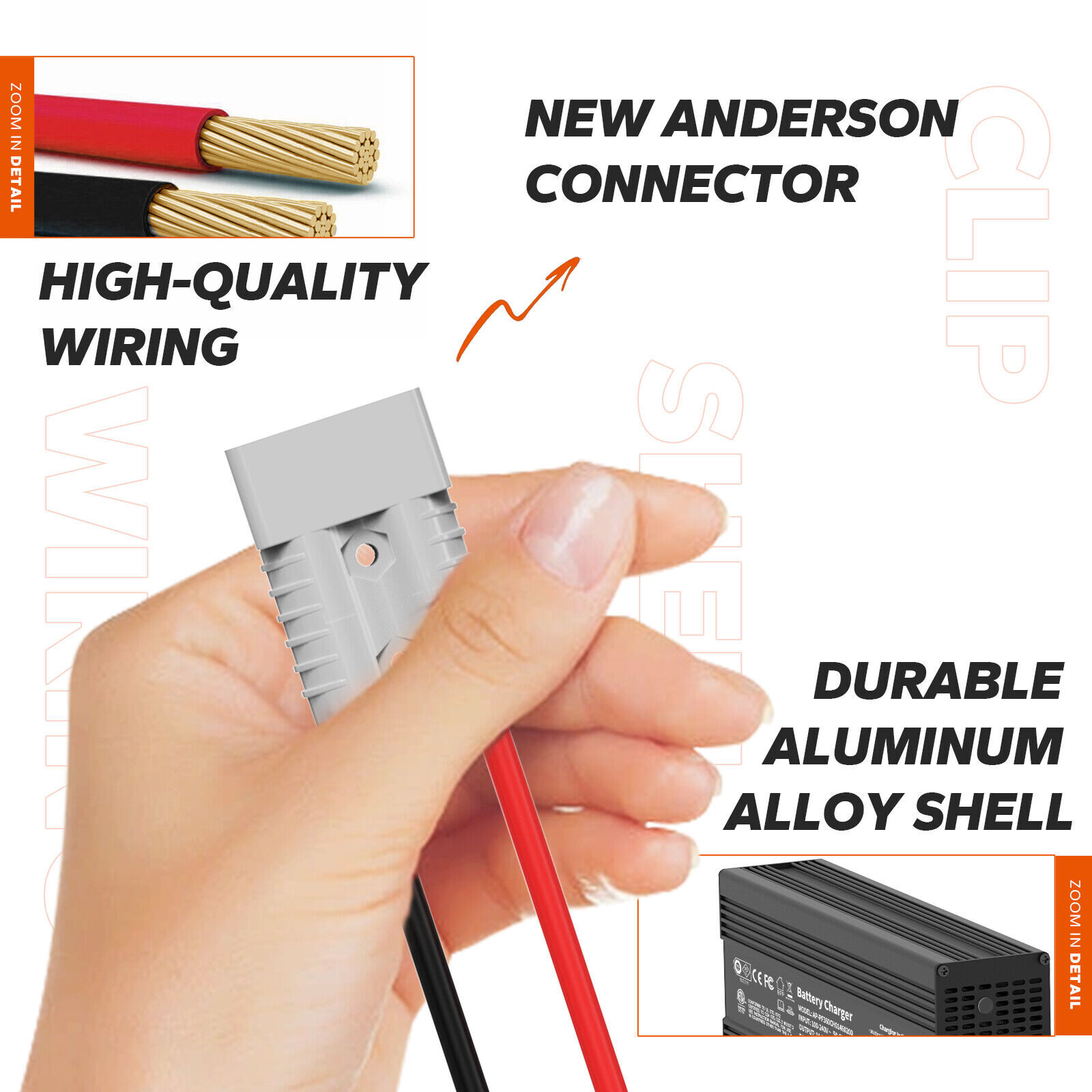LiTime 14.6V 20A AC-DC Smart Charger for 12V Deep Cycle Lithium LiFePO4 Battery