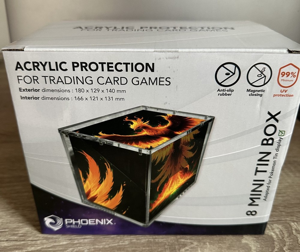 Pokemon Mini Tin Hard Plexi Protector x8 - Phoenix shield