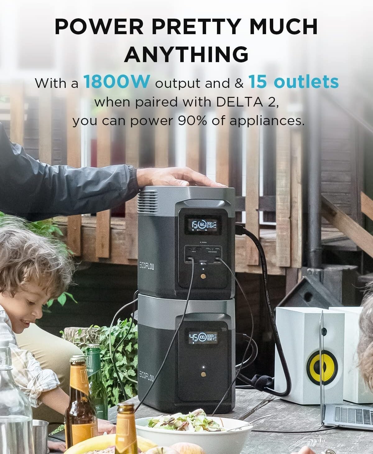 EcoFlow DELTA 2 Smart Generator Extra Battery 1024Wh for Outdoor, RV, LiFePO4