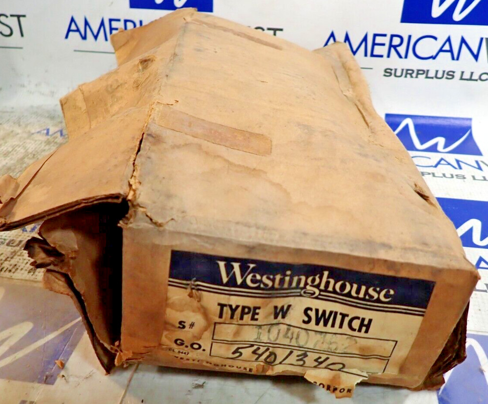 New - Westinghouse 5401340 Type W Switch 600V 20A Continuous 1040762D Voltmeter