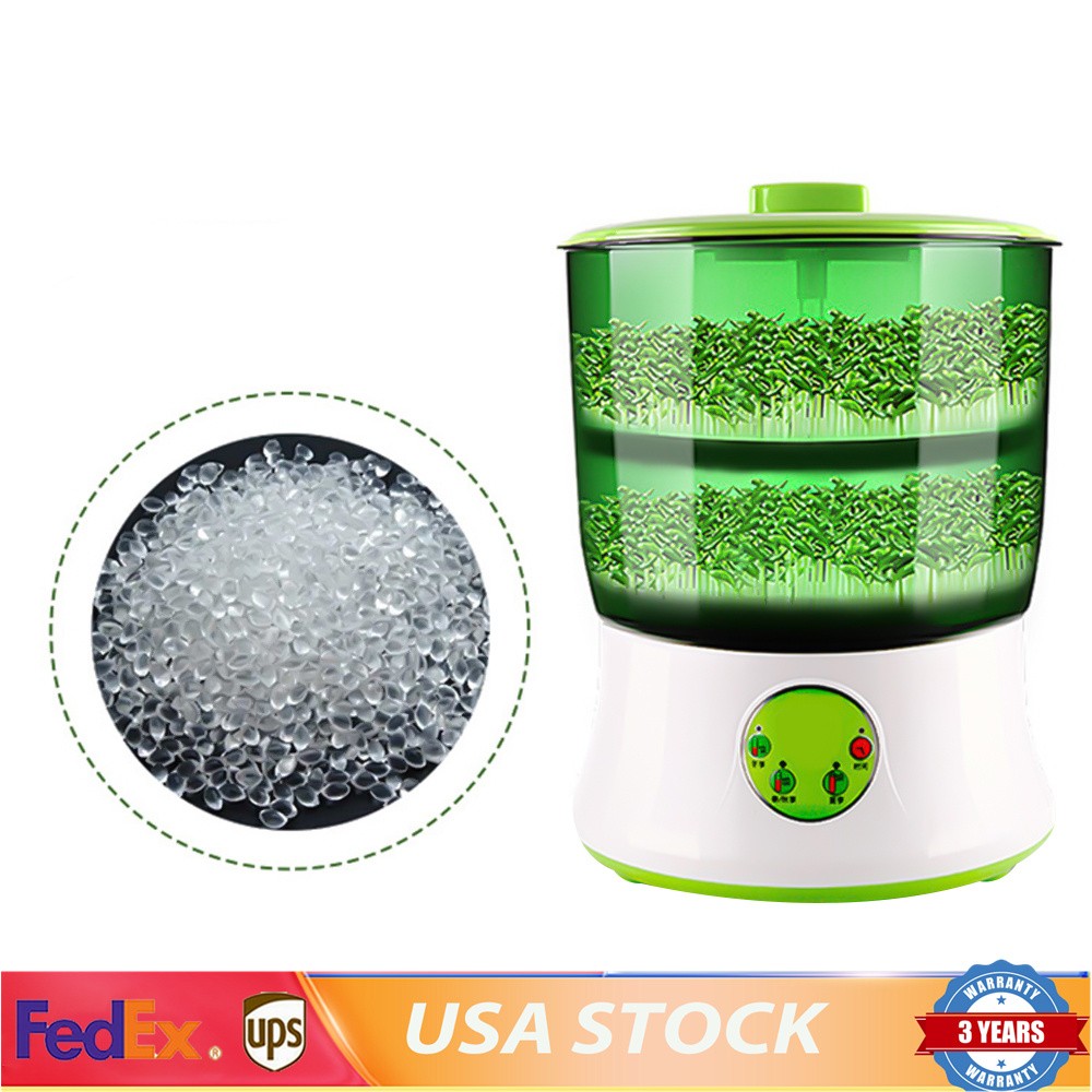 Automatic Bean Sprouts Machine Thermostat Seeds Growing Dual-Layer Bean Sprouter
