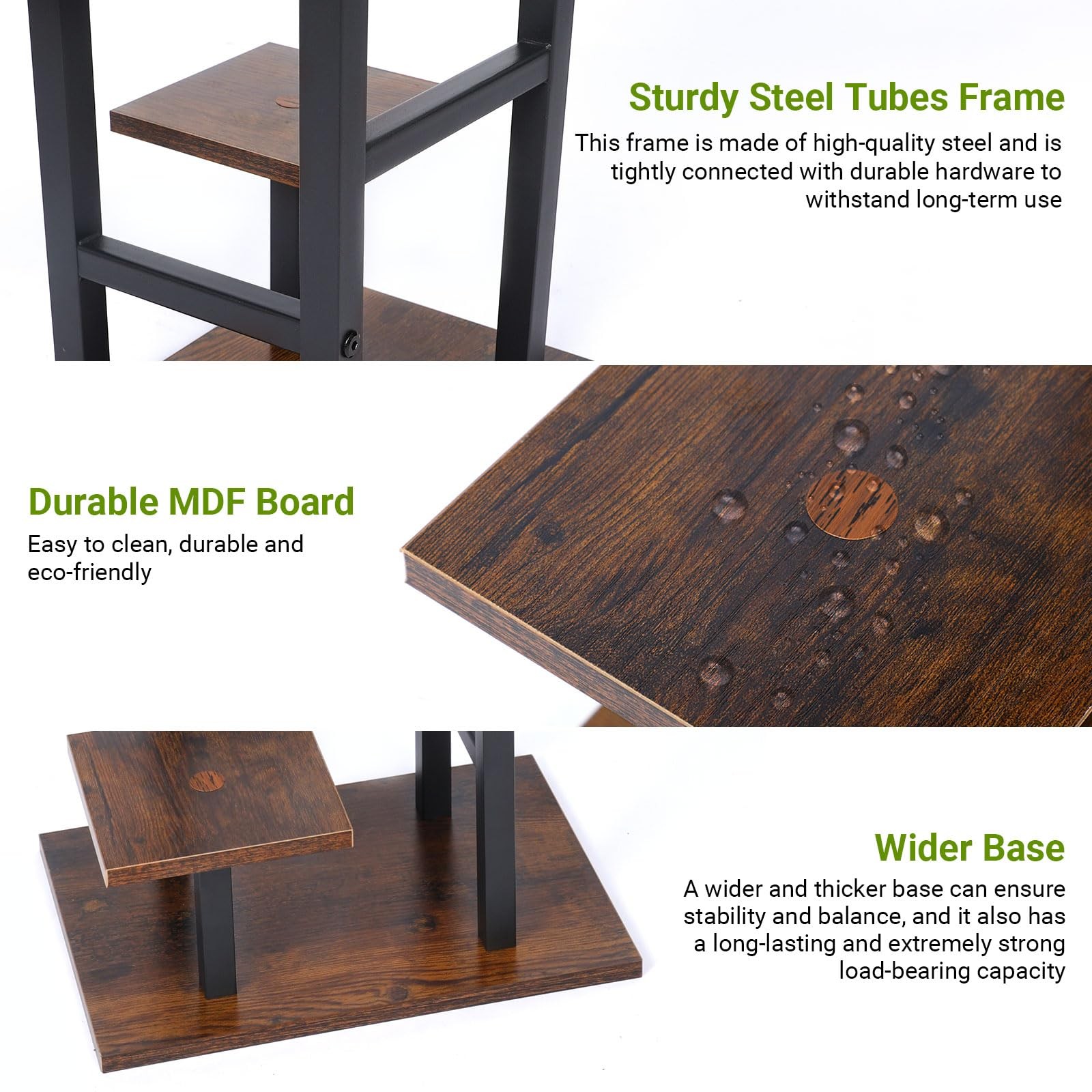 Aopark 4 Tier Plant Stand for Indoor Plants, Modern Flower Shelf Dark brown