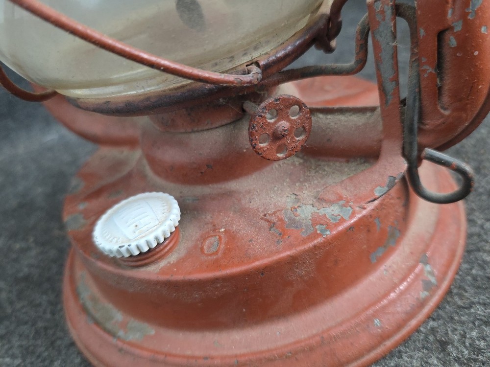 Antique Paull's Red Lantern No. 0 Clear Globe. UNTESTED.