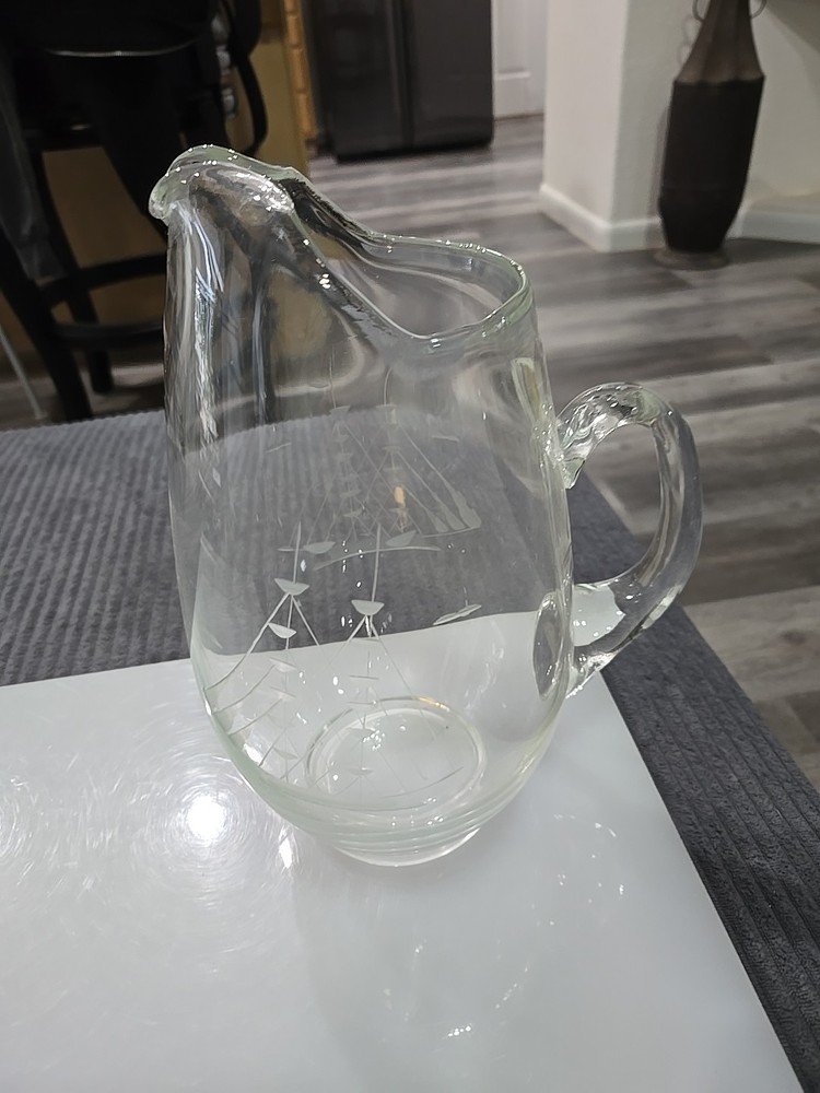 Vintage 10.5 Etched Very Elegant Pitcher.