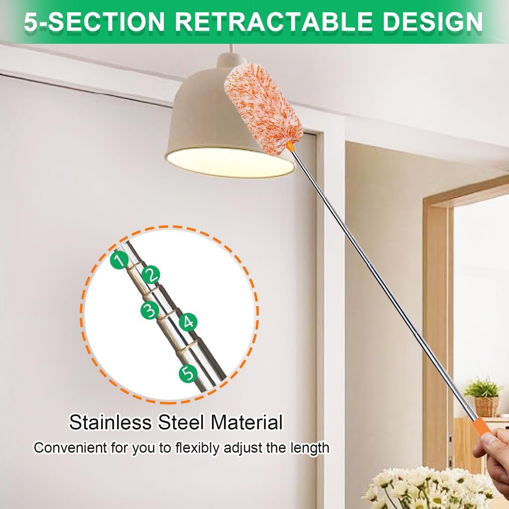 Extendable Feather Duster 2 Pack 30 Inch Microfiber New