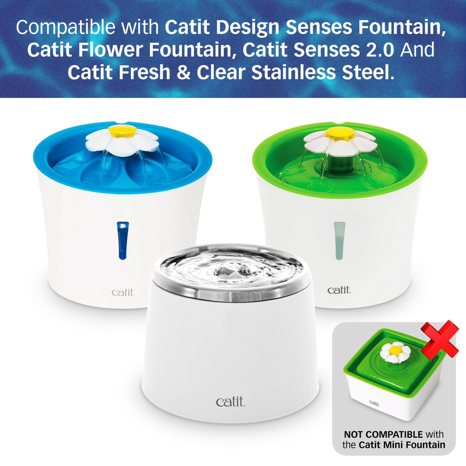 Filters for Catit Design Senses Fountains and Catit Flower Fountains, Pack of 6