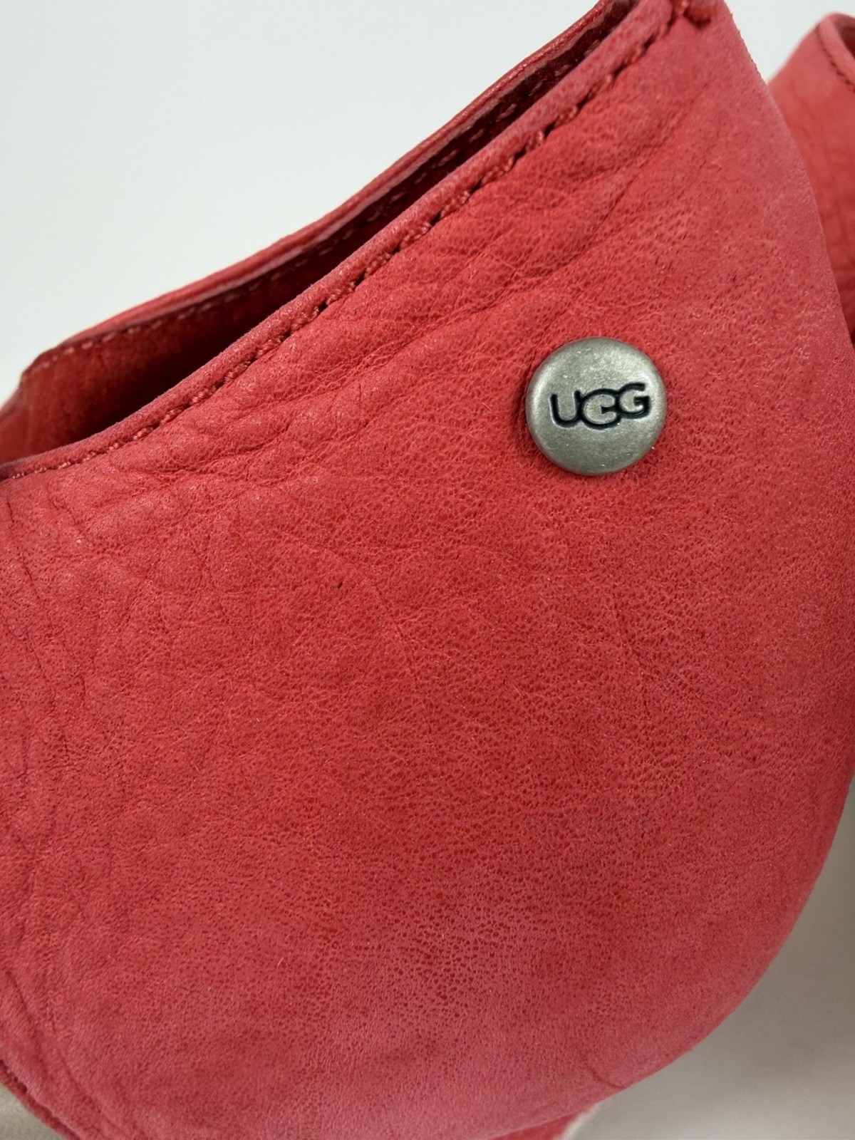 UGG Womens 10 Wedge Sandals Atasha Stripe Coral Ankle Strap Espadrille