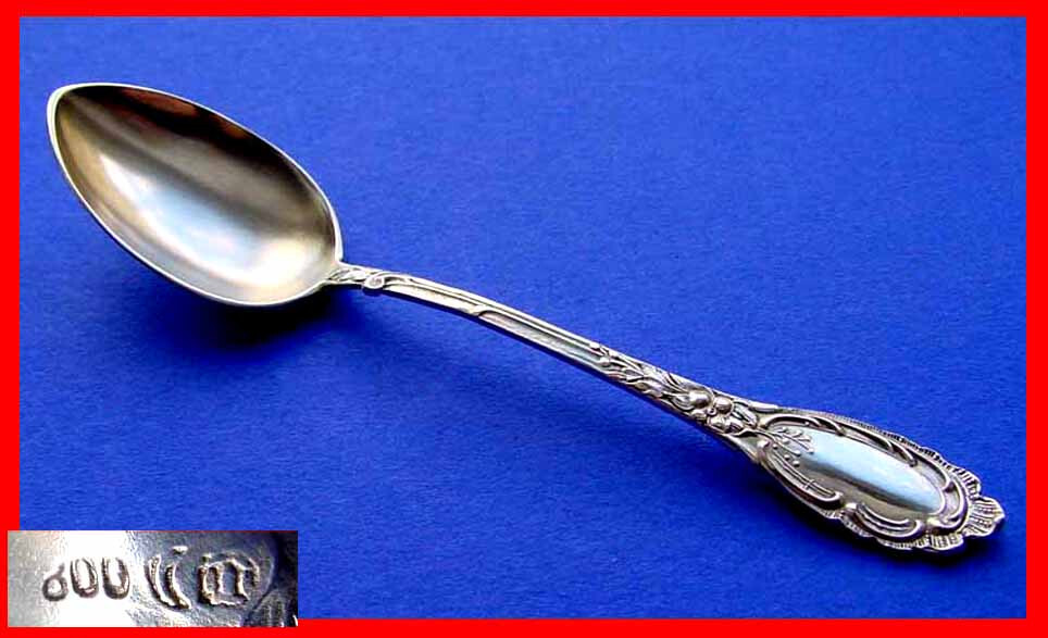 Gorgeous Rococo Mocca Spoon Coffee Spoon 800er Silver A399