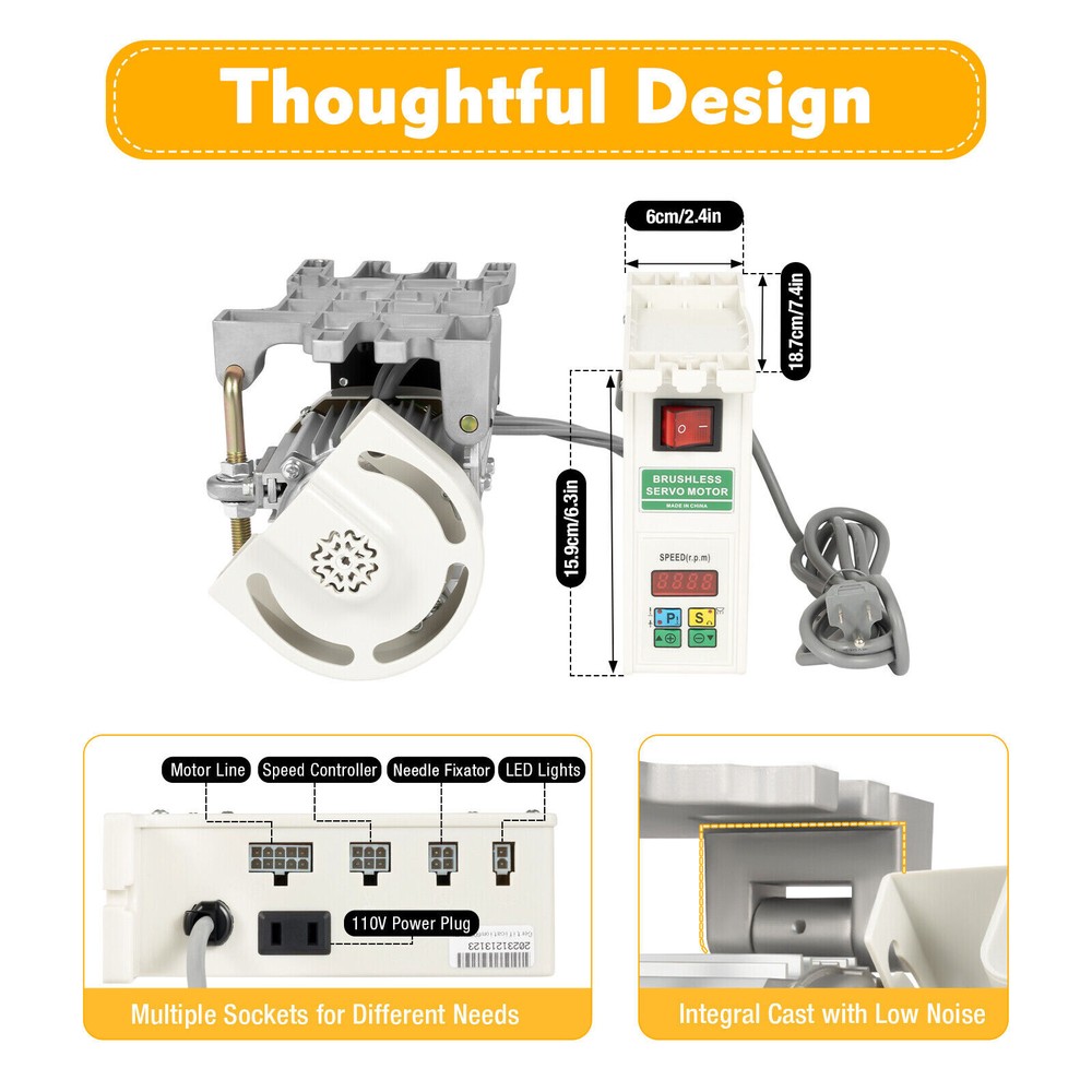 Industrial Sewing Machine 600w Brushless Servo Motor Split-110V 50Hz