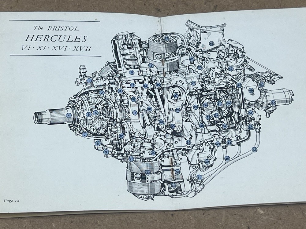 WW2 Bristol Hercules Aero Engine Descriptive Pocket Book