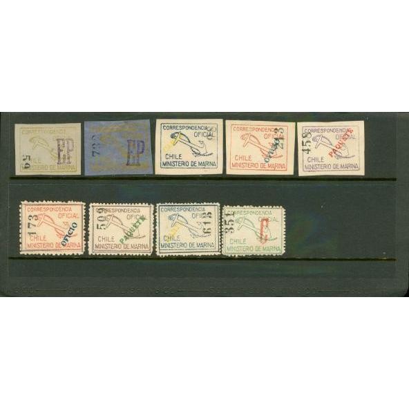 Chile Lot , 9 stamps